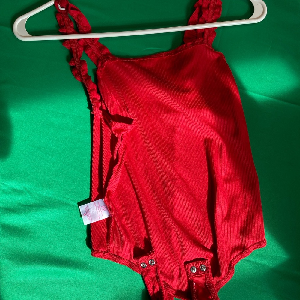 No Boundaries Small Red Bodysuit